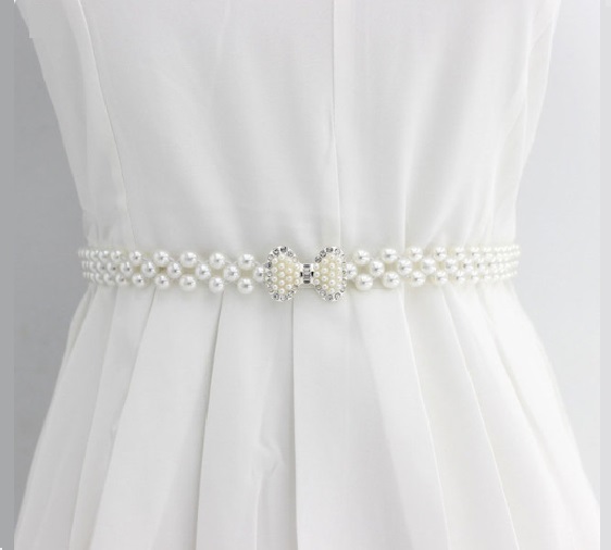 Win 1 of 4 CRYSTAL Bow Faux Pearl Belts