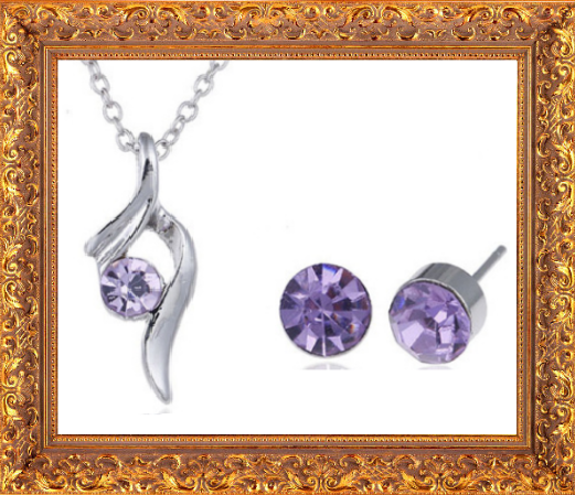 CRYSTAL NECKLACE & EARRINGS SET
