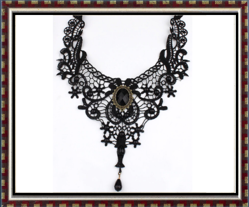 CRYSTAL Gothic Lace Necklace Style #2