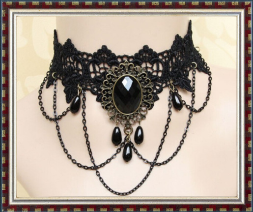 CRYSTAL Gothic Lace Necklace Style #3