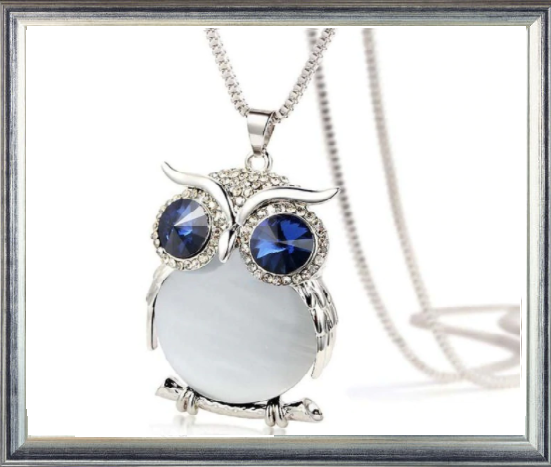 CRYSTAL Owl Necklace