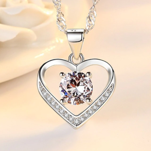 SILVER & SAPPHIRE Heart Necklace