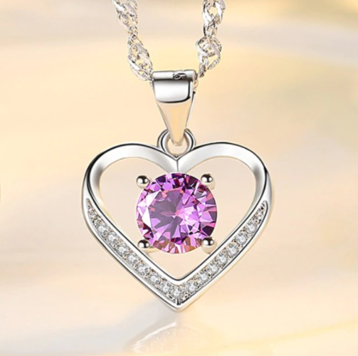 SILVER & SAPPHIRE Heart Necklace