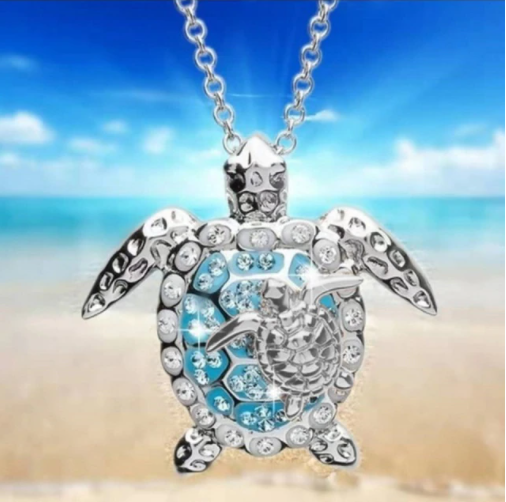 CRYSTAL Turtle Necklace