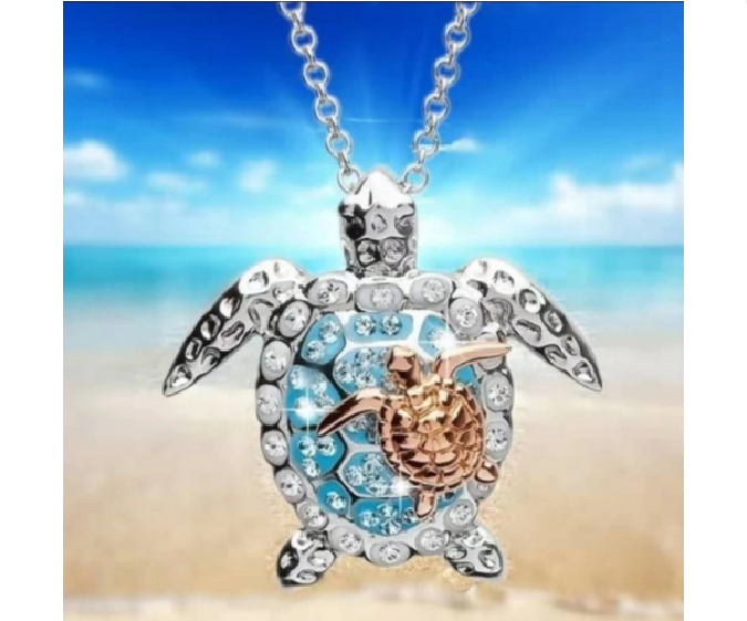 CRYSTAL Turtle Necklace