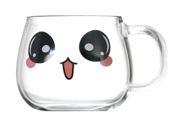 Cute Face Glass Cup