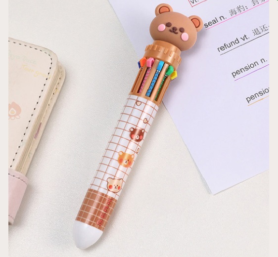 Bear 10 Colors Ballpoint Pens