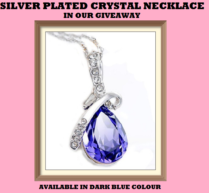 SILVER PLATED CRYSTAL DROP NECKLACE