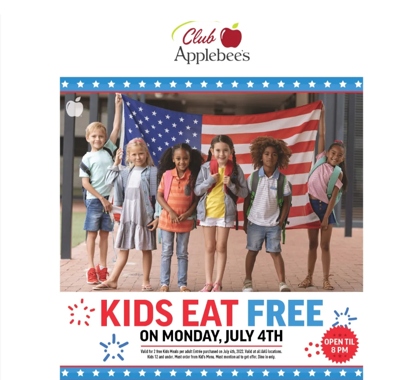 Kids Eat FREE At Applebee’s! TODAY ONLY!