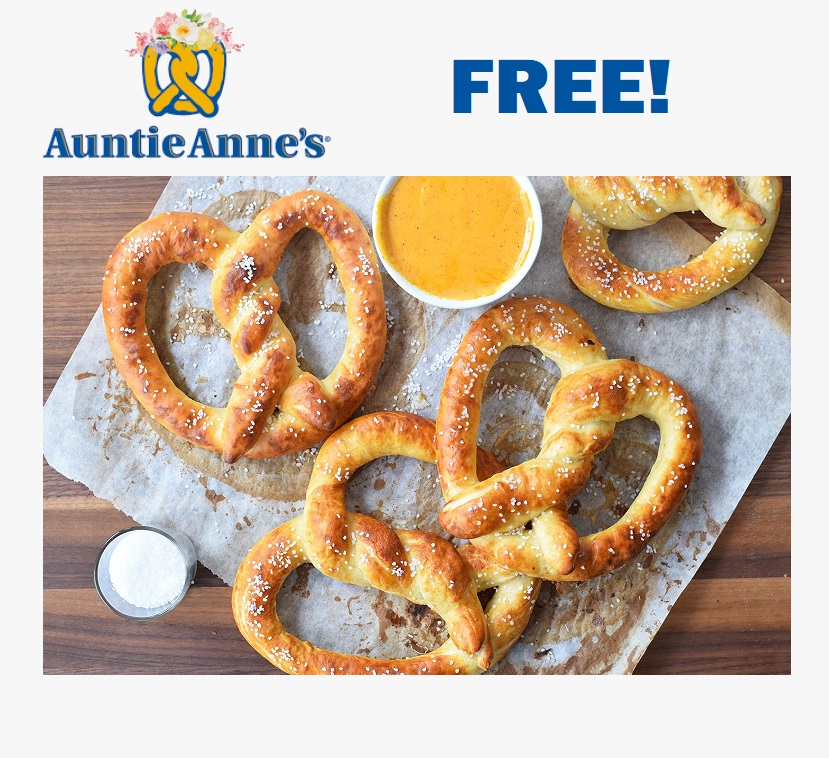 FREE Pretzels at Auntie Anne’s! TODAY ONLY!