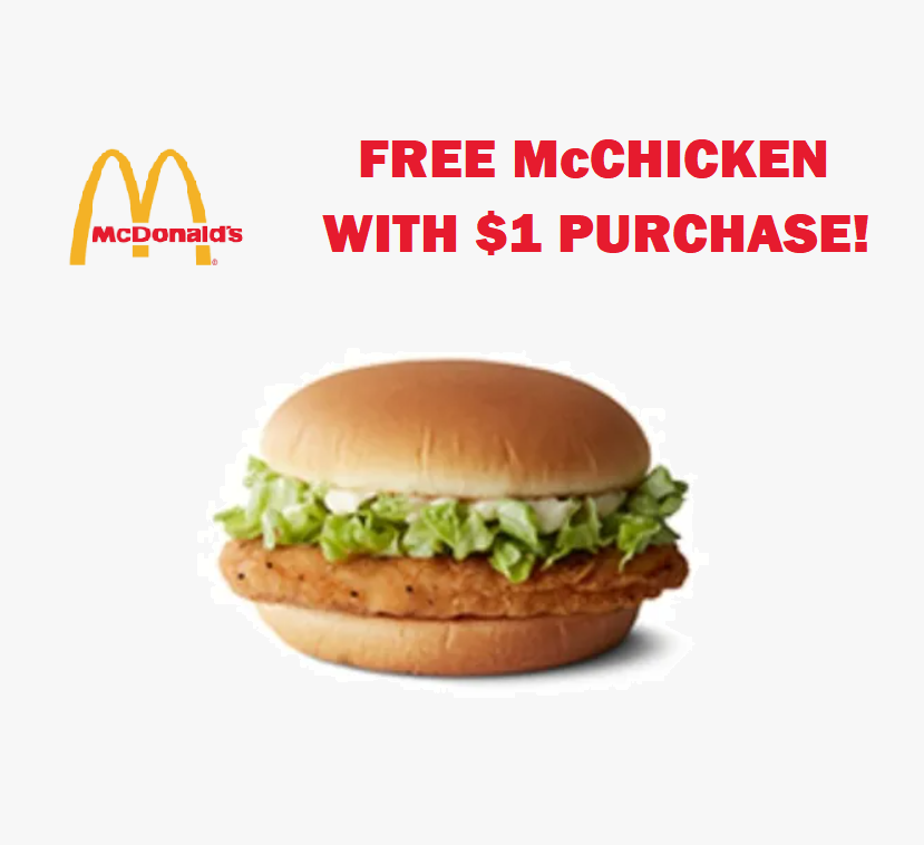 FREE McChicken With ANY Purchase at McDonald’s! TODAY ONLY!