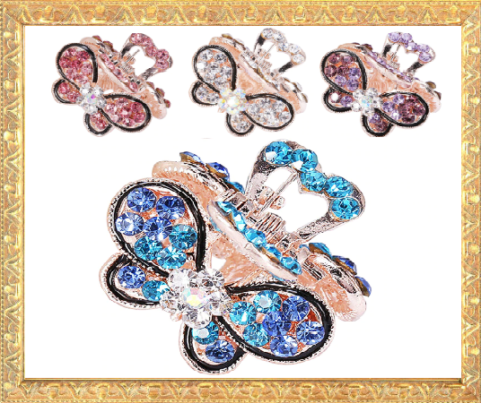 Win 1 of 7 CRYSTAL Butterfly Hair Clips