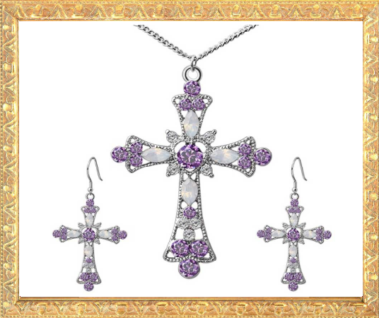 Win 1 of 6 CRYSTAL Cross Pendant Jewellery SETS!