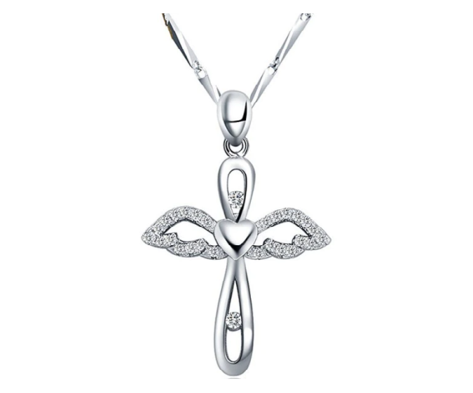 Win 1 of 5 CRYSTAL Angel Cross Necklaces